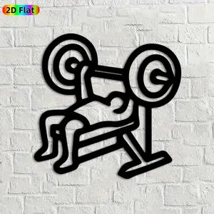 1pc Fitness Workout Metal Wall Art, Dynamic Weightlifting Statue Mural, Ideal Gift for New Year, Fathers Day, Gym Decor Enthusiasts,  Perfect for Home Gym Wall & Garage Fence, Motivating Strength Training Decor