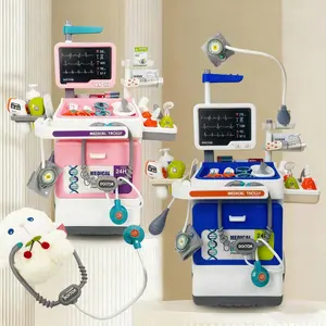 Doctor Role Play Toy Set, Medical Desk with X-Ray Screen Cart, Lights and Sounds, Suitable for Boys and Girls Aged 3+, Christmas Gift