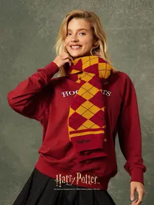 GLOWMODE GLOWMODE X HARRY POTTER Soft Comfortable Warm College-Embroidered Cozy Scarf Daily Casual