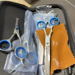 5 in 1 Premium Dog Grooming Scissors, Professional Dog Scissors for Grooming with Safety Round Tips, Stainless Steel Thinning Shears, Pet Cat Shears for Grooming Kit, #summerwins