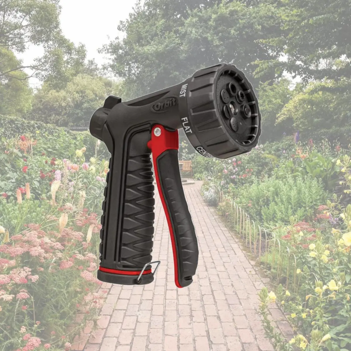 Orbit Irrigation 7803471 7 Pattern Metal Hose Nozzle, Black & Red ...