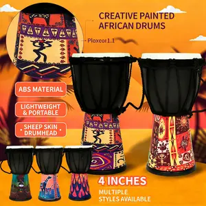 4 Inch African Drum, 1 Count Handheld Drum with Random Color Drumstick, Musical Instrument for Teenager & Adults, Percussion Instrument for Home & School