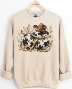 Faux Painted Western Easter Eggs Graphic Top