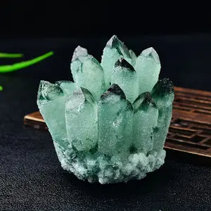 Natural Crystal Cluster Clear Quartz Mineral Green Phantom Crystal Cluster Amethyst Cluster Jewelry