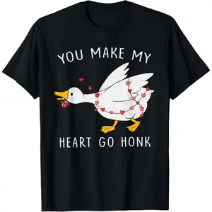 Go Honk Goose Heart Funny Valentines Day Couple Men Women T-Shirt