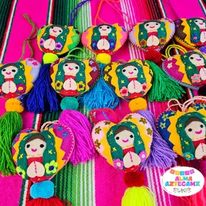 Virgencita Tassel Embroidered Felt / Handbag Keychain