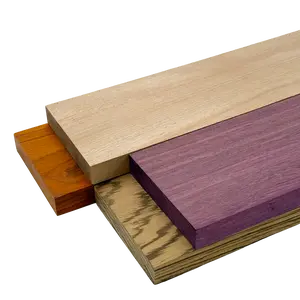 Imported Exotic Hardwood Variety Pack - Zebrawood, Purpleheart, Padauk, Okoume - 3/4" x 4" (4 Pcs)