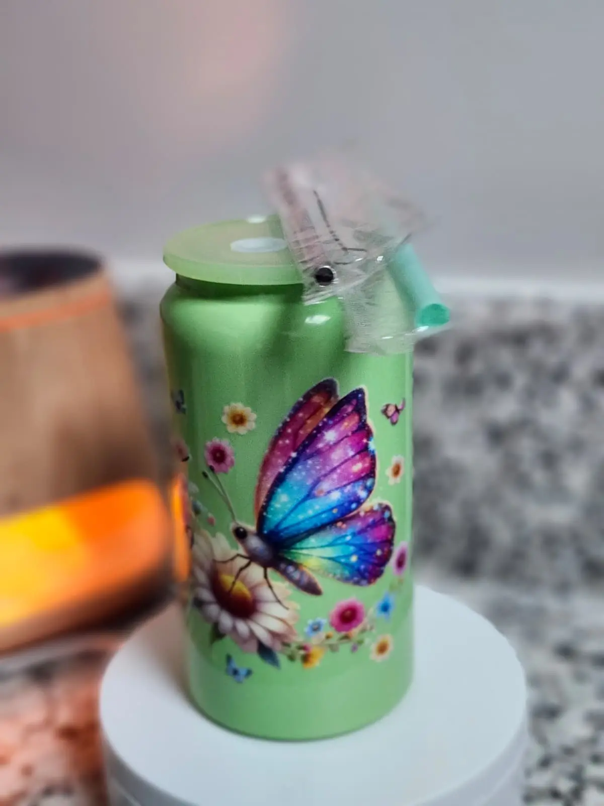 Personalized 16 oz Stainless Steel Tumbler with Straw | Custom Name, Photo or Design | Double Wall Insulated | Reusable Cup