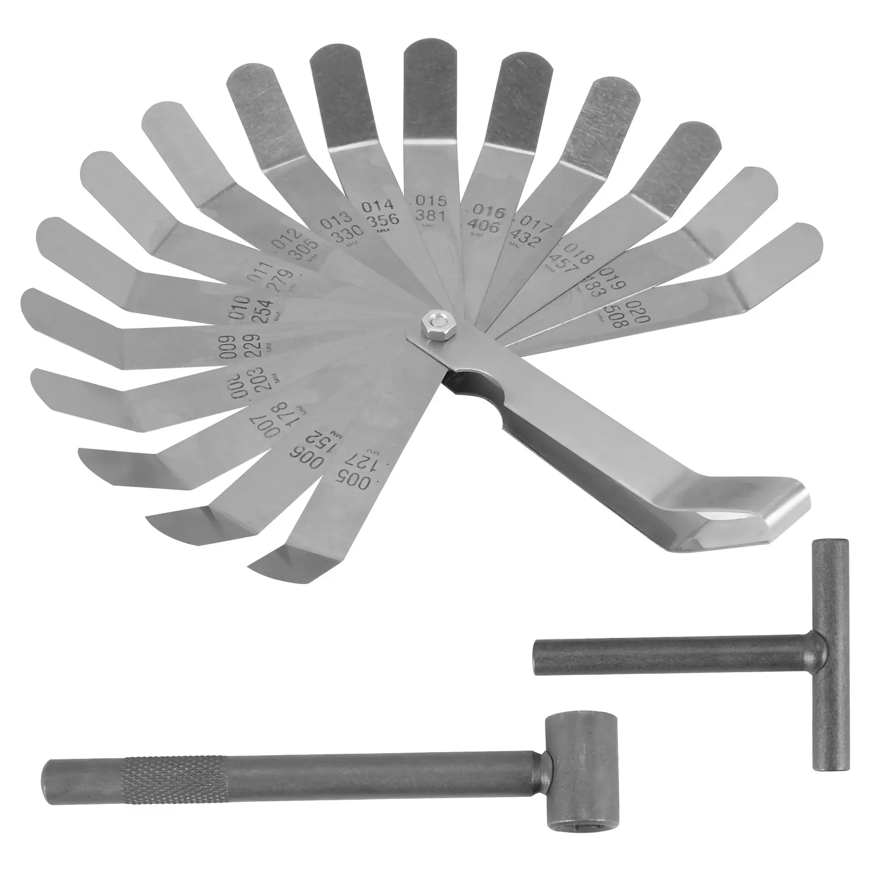 Household Appliance Parts & Accessories 3-Piece Engine Valve Screw Adjusting Spanner Set – 16 Blades, Hexagonal Hole Tool, Square Hole Tool, 0.005-0.020in/0.127-0.508mm Feeler Gauge, Inch: 0.005 - 0.020Inch, Metric: 0.127-0.508Mm