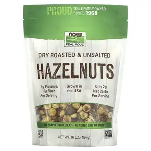 NOW Foods Hazelnuts, Dry Roasted & Unsalted, 16 oz (454 g)