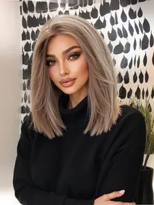 14 Inch Short Straight Wigs for Women, Straight Bob Wig, Gorgeous Fluffy Wigs without Bangs, Synthetic Wigs for Party, Daily Use