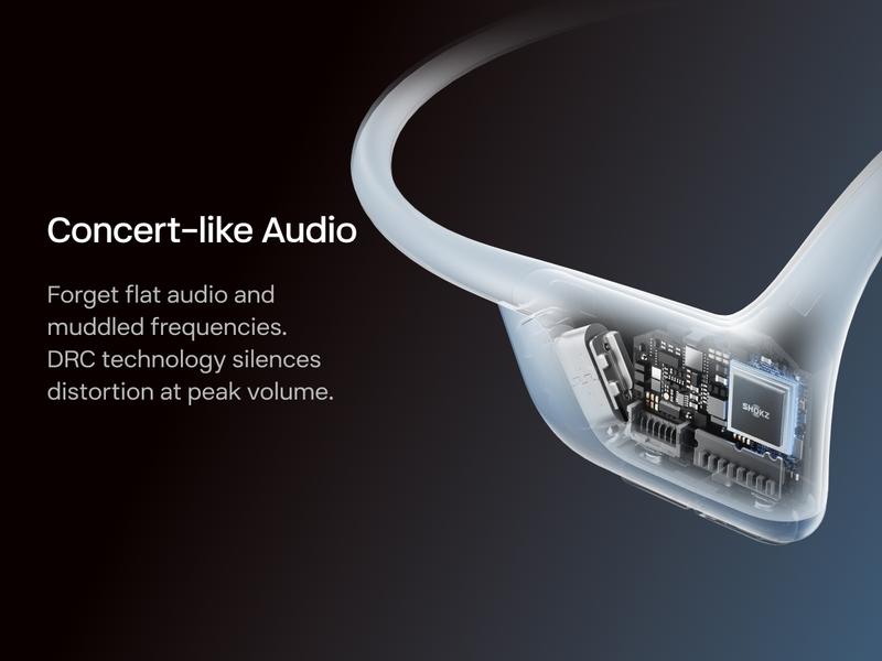 SHOKZ OpenRun Pro 2 - Open-Ear, Bone Conduction Sport Headphones - Sweat Resistant, Workout Headphones with Deep Bass and Smart Mic