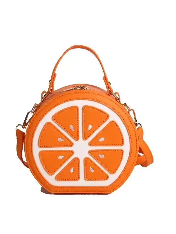 Teenager handbag, super popular lemon-shaped girls' handbag, sweet and cute fruit bag, PU material crossbody bag with adjustable shoulder strap, multifunctional daily large-capacity shoulder bag, suitable for shopping and traveling