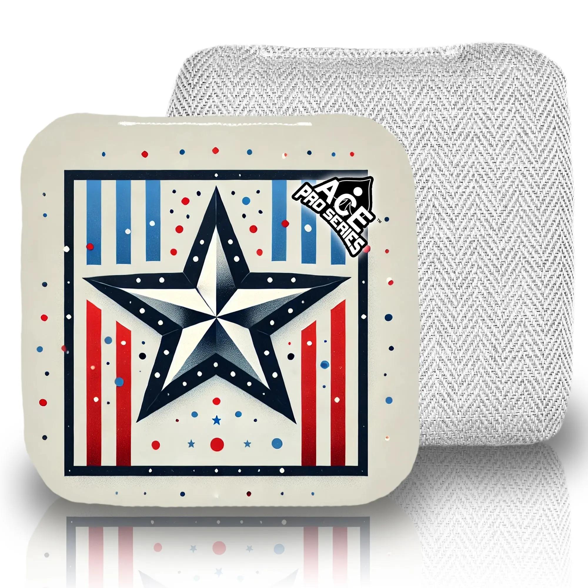 Star of Liberty White Carpet Cornhole Bags | ACE Pro Carpet, Set of 4