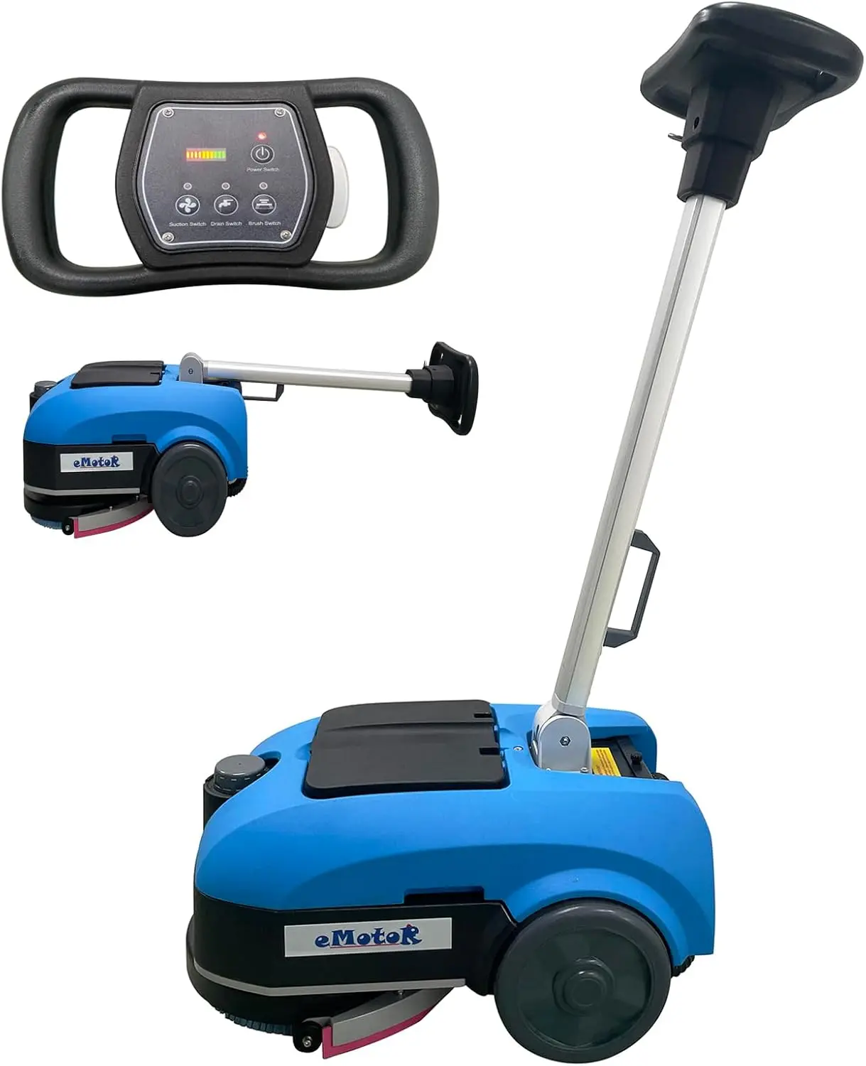 Portable Floor Scrubber - Rubber ABS Household Electric Mop Appliance, 200W Brush Disc Motor, 180-Degree Bidirectional Rotating Brush, 120W Suction Motor, 3-4H Battery Runtime, 44lbs/20kg, for Large Areas, Hotels (Home Appliance Companion), Wireless, Rota