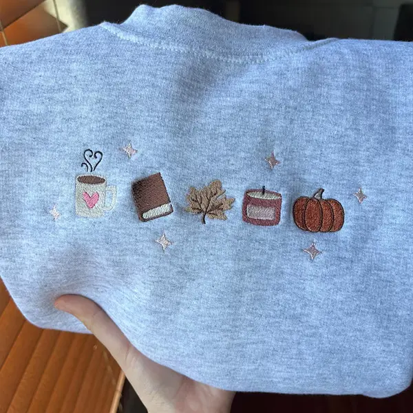 Embroidered Book Lover Fall Sweatshirt, Cozy Autumn Bookish Crewneck, Pumpkin Coffee Reading Sweater, Gift for Readers
