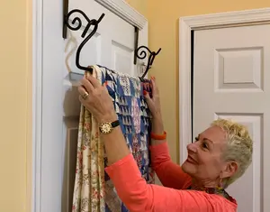 The Quilt Keeper: Over door hanger for quilts, bedding, fabrics, & more!
