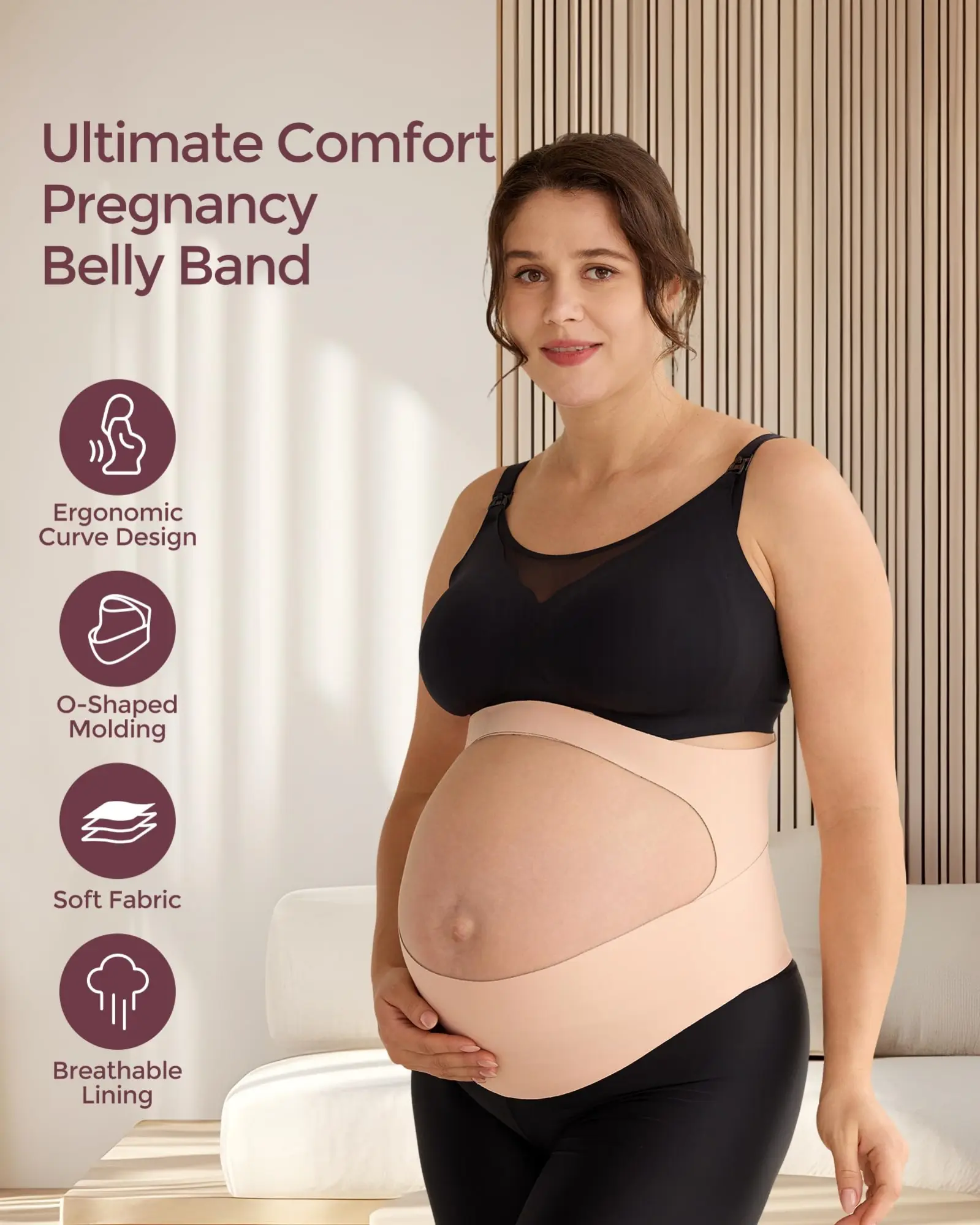 Pregnancy Apparel Accessory - Stretchable Non-Slip Maternity Belt with Back Support