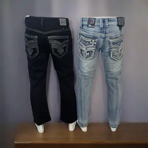 #2 Starage Jeans with Embroidered Pockets and Distressed Design