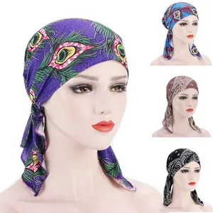 4pcs Women’s Breathable Cotton Beanie Hats – Pre-Tied Floral Turban Caps for Daily Wear, Travel & Outdoor Sports, Lightweight Chemo Head Scarf Beanies in Mixed Colors – All-Season Comfort & Style