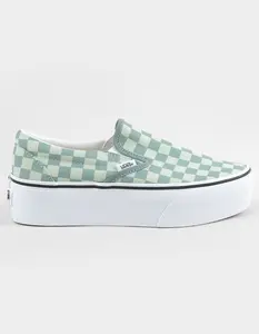 VANS Classic Slip-On Womens Checkerboard Stackform Shoes