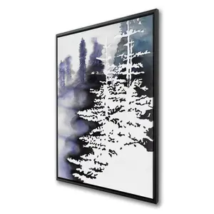 212 MAIN Minimalist Nature Landscape Framed Wall Art Print - 24x36 in. Forest Scene Silhouette Artwork, Holiday Home Decor, Ideal Home Supplies Gift