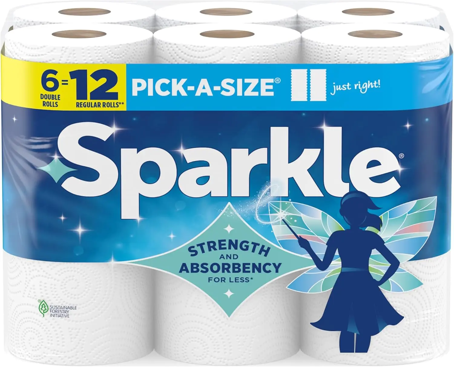 Disposable Kitchen Eco-Friendly A-Size Paper Towels - 6 Double Rolls (660 Sheets Total), Strong 2-Ply Absorbent Cleaning Tissues & Napkins