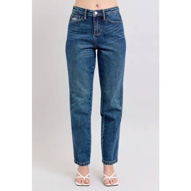 Judy Blue Full Size High Waisted Rigid Magic Non-destroy Straight Leg Jeans Plus Size
