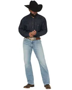 Ariat Men's M4 Kayne Gus Light Wash Relaxed Bootcut Stretch Denim Jeans - 10072948