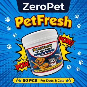 ZEROPET Potaroma Pet Finger Wipes for Dogs & Cats - No Rinse Finger Toothbrush Kit - 60 Count Ear Cleaner Grooming Kit- Soft Disposable Wipes Gentle & Safe Formula - Portable Travel Size #SummerVibes #petlovers tartar remover