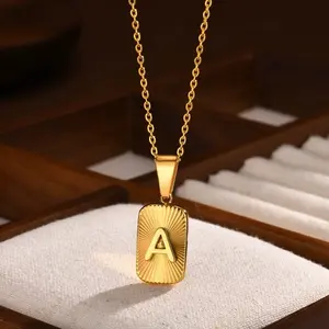 Gold-Tone Initial A Pendant Necklace - Stylish A,B,M,E,D,R,N Letter Charm for Personalized Jewelry