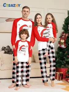 Christmas Daddy & Parents Pajamas Set, Shoulder Straps, Fun Print Santa Pants, Soft Stretch Fabric, Family Matching Sleepwear