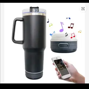 Stainless Tumbler Blues - Portable Drinkware with Handle and Lid, Ideal for On-the-Go Use, Durable and Stylish Design