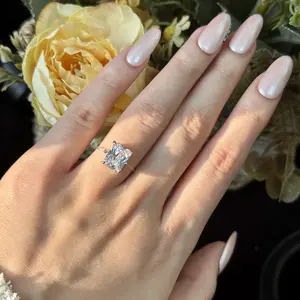 Invisible Glow Ring, Radiant Cut Floating Solitaire Ring,Affordable Luxury Engagement Ring