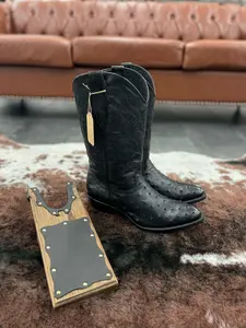 JW RANCH BOOTS - Avestruz Negro