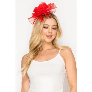 Jasmine Lace Mesh Rose Bloom Fascinator with Headband and Hair Clip