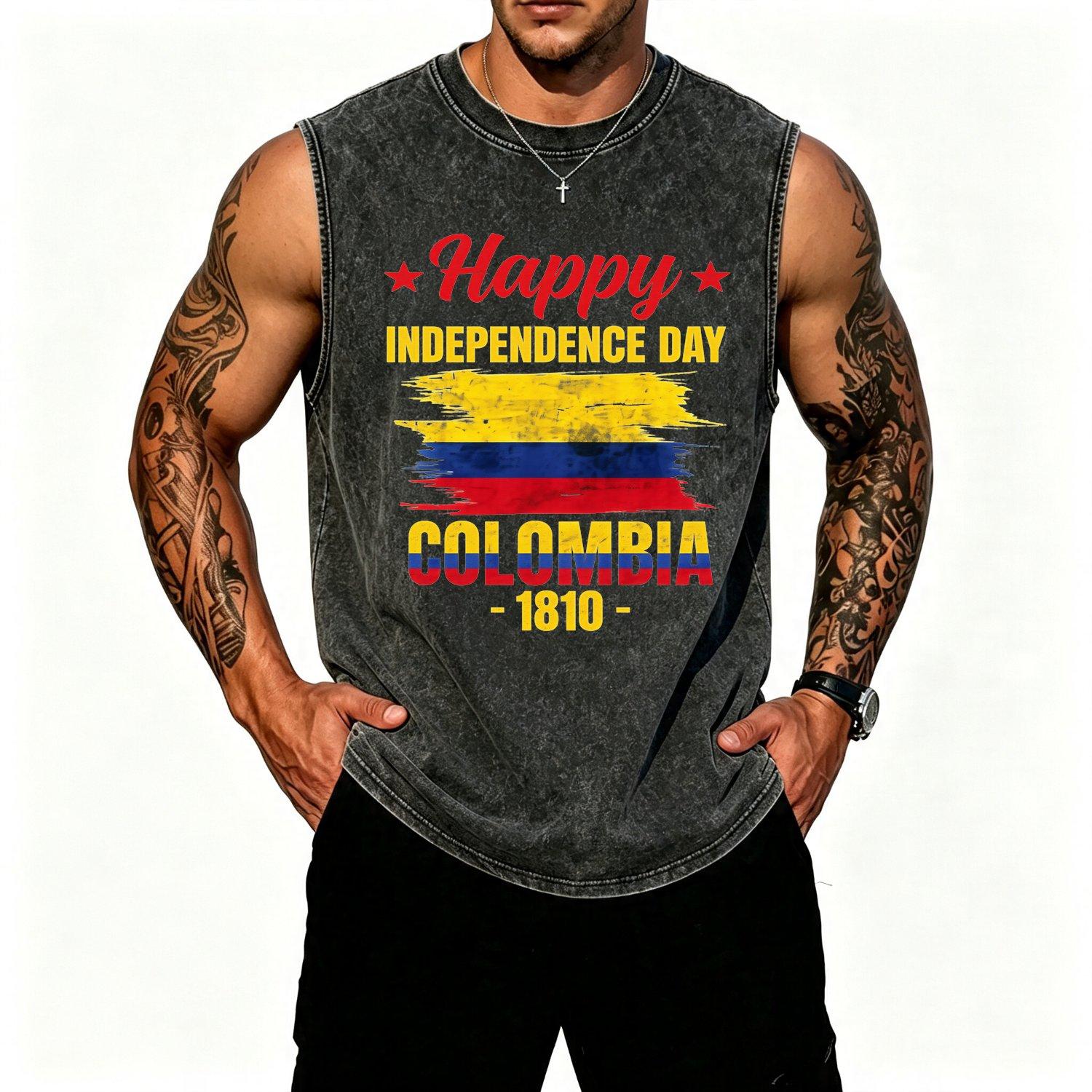 Happy Independence Day Colombia 1810 Proud Colombian vest apparel casual stylish outerwear celebrating national pride and cultural heritage design