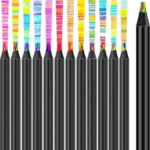 Rainbow Color Pencil, 8 Counts/set Multi-purpose Colored Pencil, Art Supplies for Drawing, Coloring, Sketching, Office Stationery & Supplies