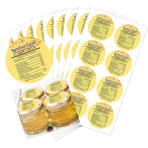 Honey Nutrition Labels Facts Calories Health Benefits Mason Jar Labels 2 Inch - Canning Label for Homemade Honey Jars Containers 60 Pcs (Medium 1)