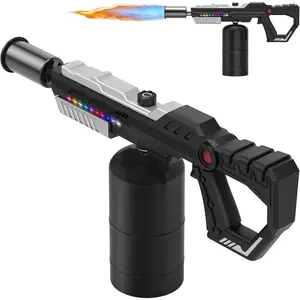 Propane Gun, Blow Gun with Front-Mounted LED Light, Flamethrower for Sous Vide, Searing Steak, BBQ and Starter(Cylinder Not Included)
