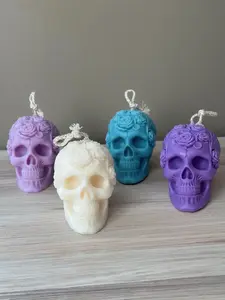 Halloween Coliseum Skull Candle Unique Design Decoration Spooky Ornaments for Themed Decor