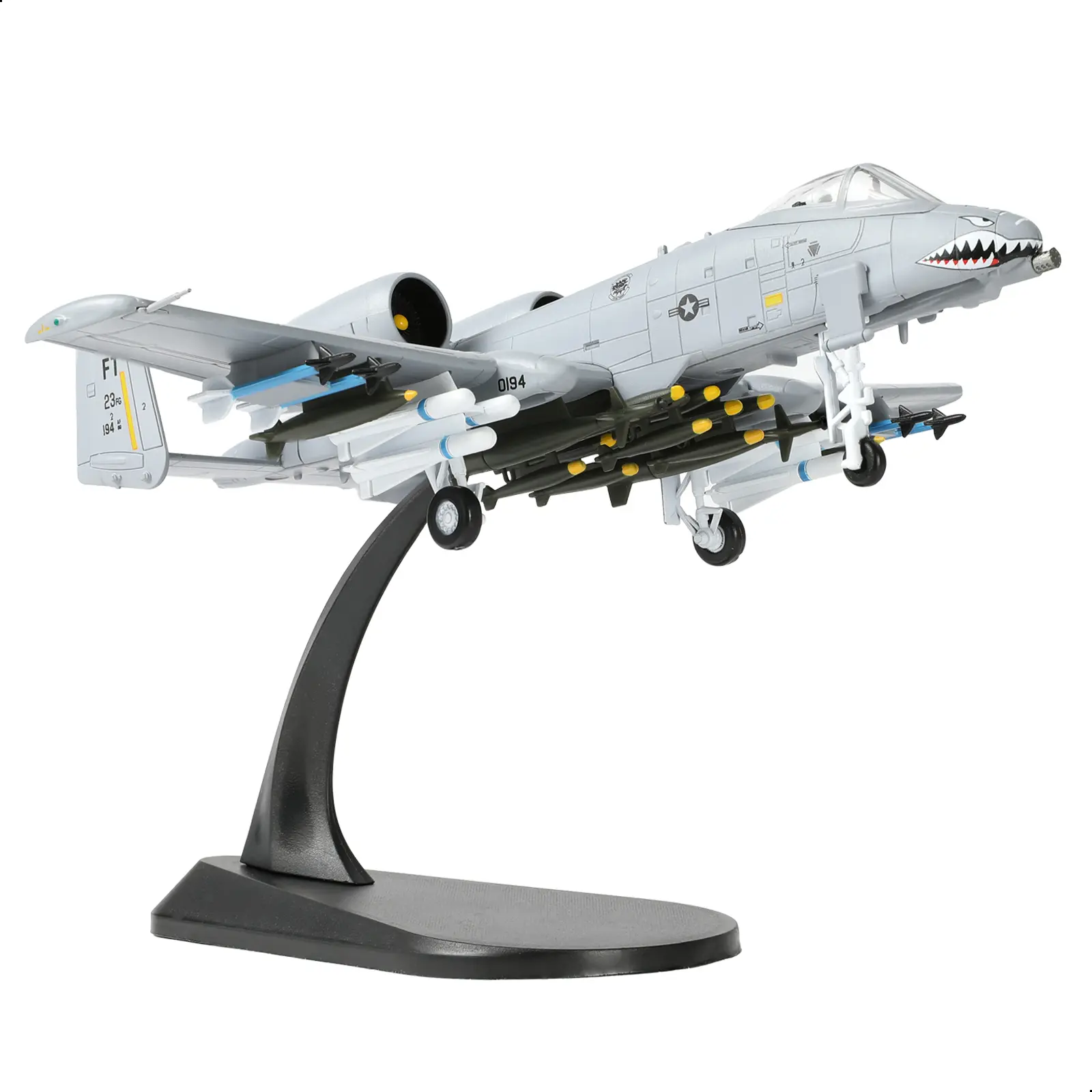 1/100 A-10 Thunderbolt II (Warthog) Pre-Built Twin-Engine Diecast Metal Attack Aircraft Model, 6.30×6.69×1.57 inches, High-Quality Engineering Plastics, Highly Reproducible VX-23 Military Model, Great Gift for Aviation Enthusiasts, Display Collection Item