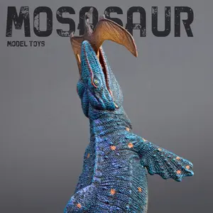 Large Jurassic Dinosaur Model Toy, Solid Animal Figurine, Predatory Mosasaurus and Plesiosaurus, Boy Collectible Handmade Gift