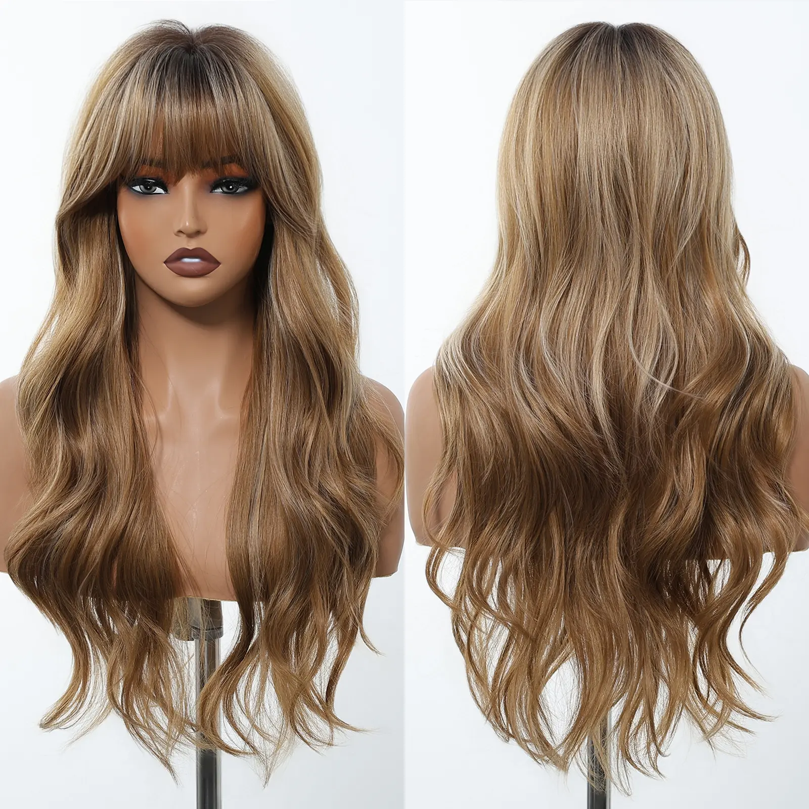 New EasyWear Wig Collection Color: Medium Brown Emvora Electric Era Synthetic Drawstring Pony Tail Medium  main image 2