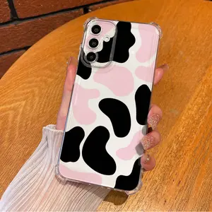 Cow Print Corner Pattern Phone Case  For SAMSUNG GALAXY A14 A15 A16 A25 A26 A34 A35 A36 A53 A54 A55 A56 4G 5G Four - corner Anti - fall Shell Cover with Full Lens Protection cute cow pattern phone case cute bow pattern Protector Screen Protector