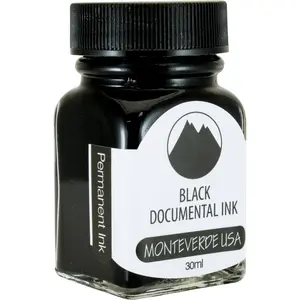 Documental Permanent Fountain Pen Ink - Black - Archival-Quality Waterproof Writing Ink 30ml Bottle