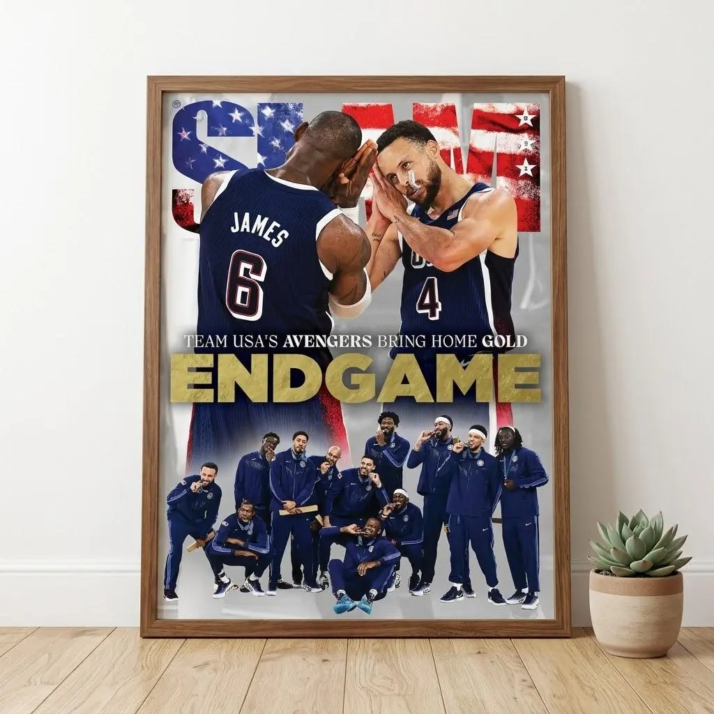 2024 SLAM Magazine 251 Stephen Curry LeBron James Team USA - Poster Print Unframed