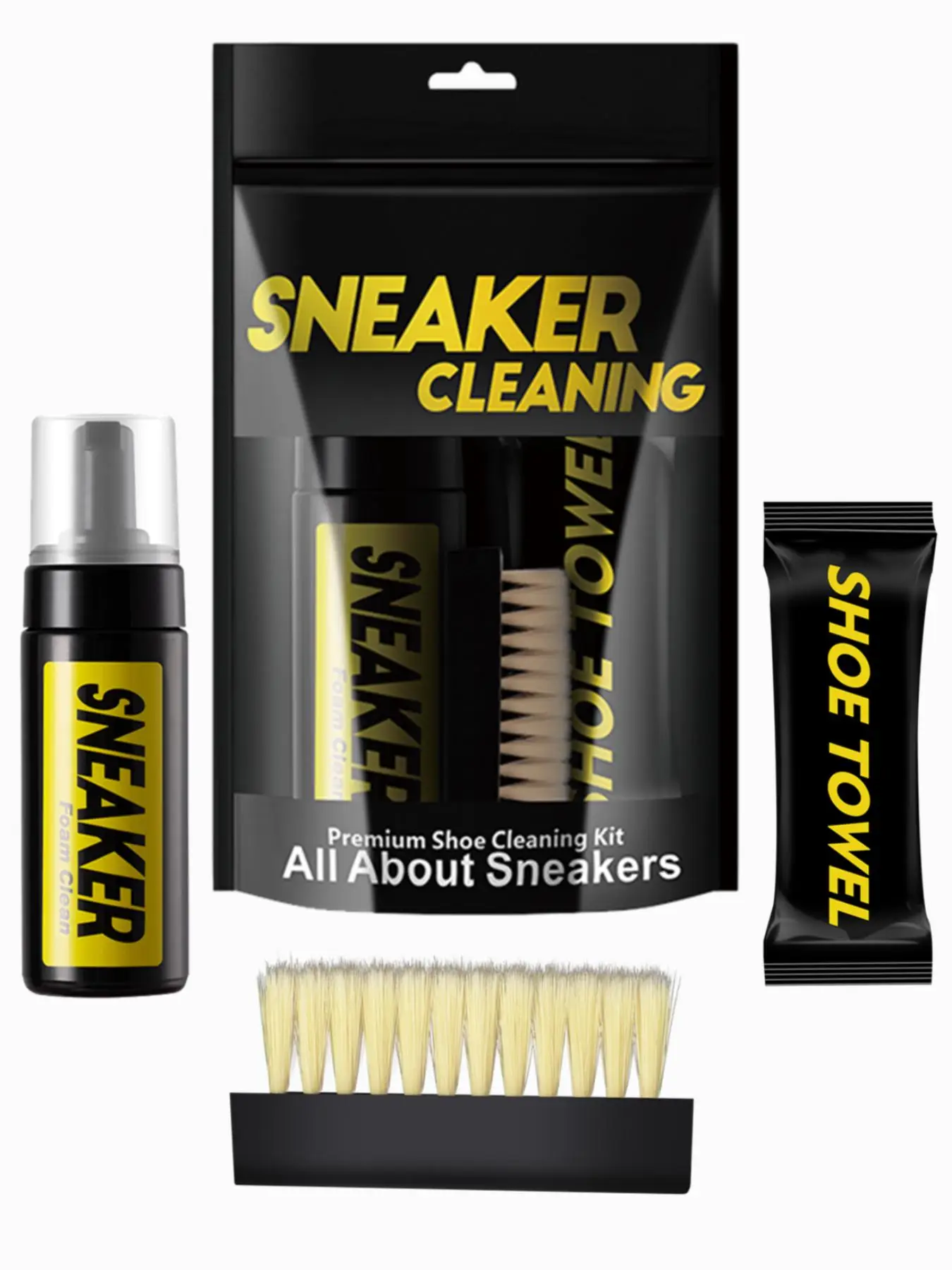 Sneaker Cleaning Kit, Suede Cleaner, Sneaker Cleaning Mousse & Towel & Brush, Professional Shoe Cleaning Kit, Shoe Care Kit for Men & Women, Travel Es