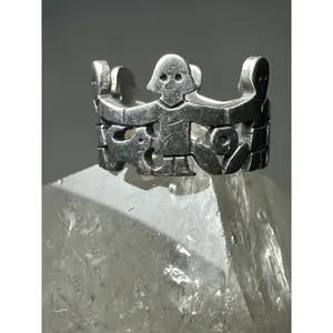 James Avery ring teacher's gift children dog floral band size 8 sterling silver women girls