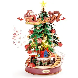 Rolife 3D Puzzles for Adults, Wooden Music Box Christmas Melody Tree, Home Decor/Christmas Birthday Gifts 319PCS AMS01 Christmas Melody Tree